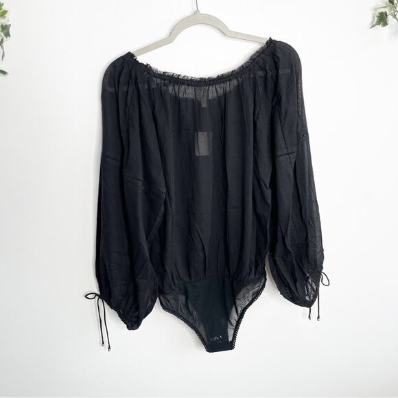 FREE PEOPLE Solid Sundown Bodysuit in Black Small NWT - Picture 7 of 8